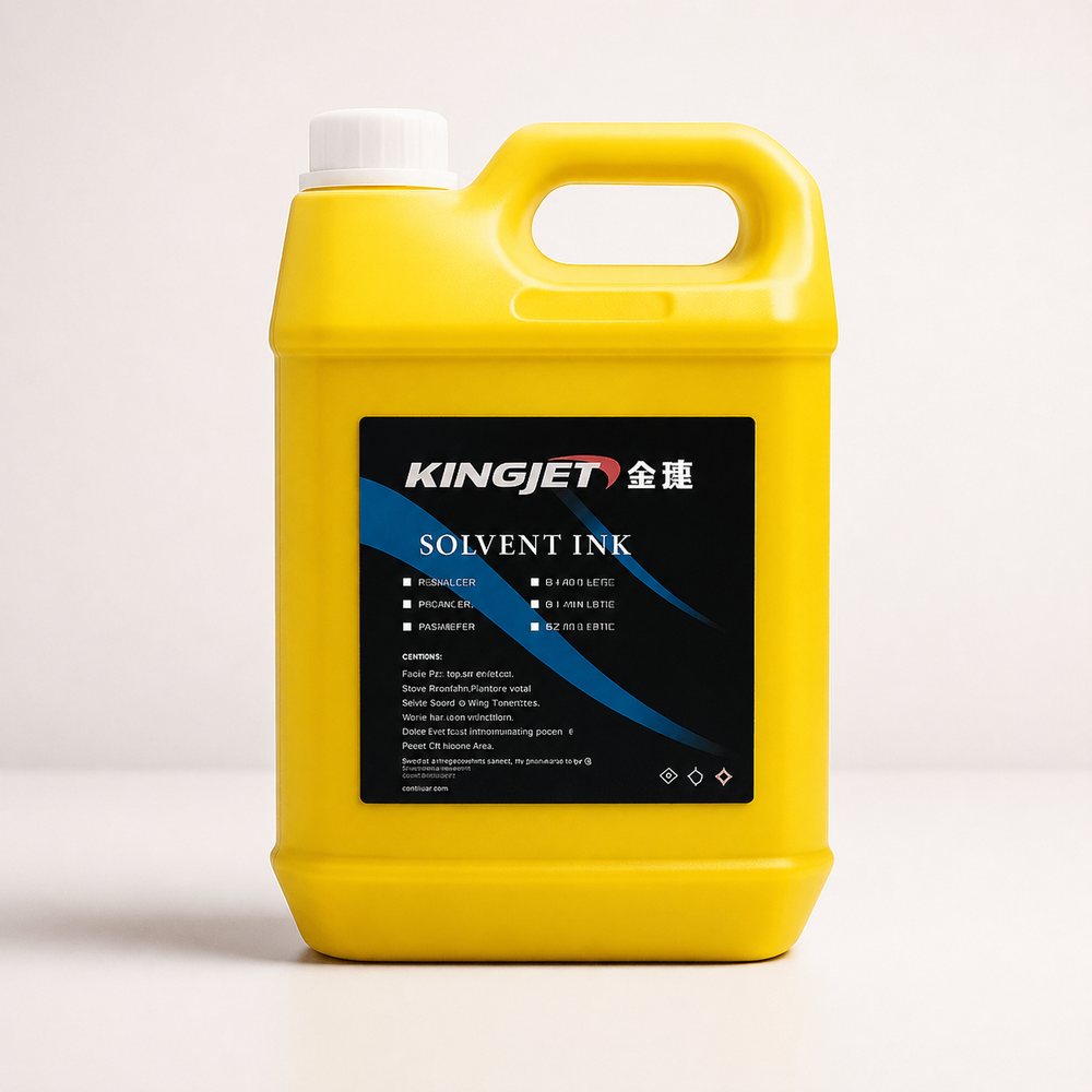Bidón de tinta solvente amarilla de 5 litros